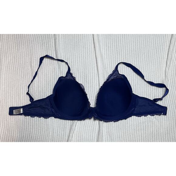 Wacoal Embrace Lace Underwire Bra Unlined Twilight Blue/Lavender Fog 34DDD GUC - Picture 5 of 9